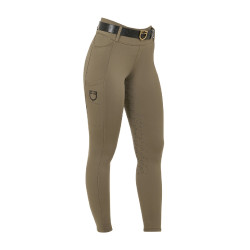 Dameslegging Equestro met hoge taille en riemlussen Walnoot Bruin