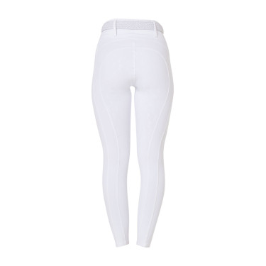 Dameslegging Equestro met hoge taille en riemlussen Wit Dameslegging Equestro met hoge taille en riemlussen Wit