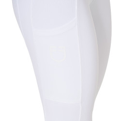 Dameslegging Equestro met hoge taille en riemlussen Wit Dameslegging Equestro met hoge taille en riemlussen Wit