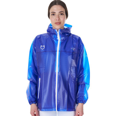 Unisex regenjas Equestro x FISE Blauw van Savoye