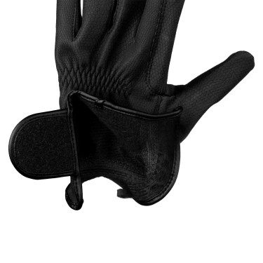Unisex Equestro handschoenen, gewatteerd, van synthetisch leer met klittenbandsluiting Zwart Unisex Equestro handschoenen, gewatteerd, van synthetisch leer met klittenbandsluiting Zwart