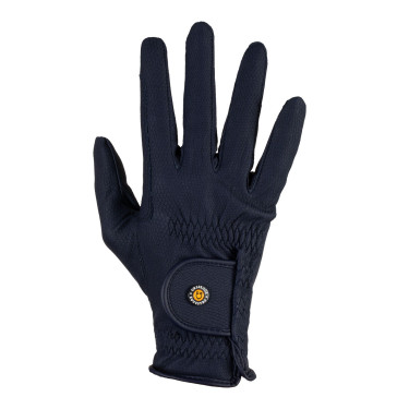Unisex Equestro handschoenen, gewatteerd, van synthetisch leer met klittenbandsluiting Marine Marineblauw