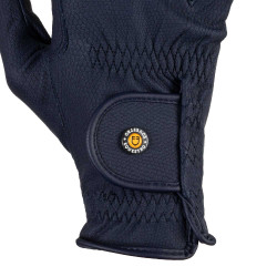 Unisex Equestro handschoenen, gewatteerd, van synthetisch leer met klittenbandsluiting Marine Marineblauw
