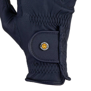 Unisex Equestro handschoenen, gewatteerd, van synthetisch leer met klittenbandsluiting Marine Marineblauw