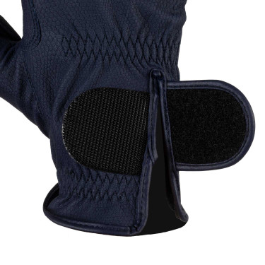 Unisex Equestro handschoenen, gewatteerd, van synthetisch leer met klittenbandsluiting Marine Marineblauw