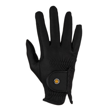 Uniseks Equestro handschoenen van synthetisch leer met klittenbandsluiting Zwart Uniseks Equestro handschoenen van synthetisch leer met klittenbandsluiting Zwart