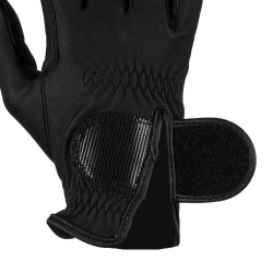 Uniseks Equestro handschoenen van synthetisch leer met klittenbandsluiting Zwart Uniseks Equestro handschoenen van synthetisch leer met klittenbandsluiting Zwart