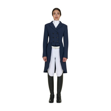 Damesfrac Equestro in technische stof met strass Marineblazer Marineblauw