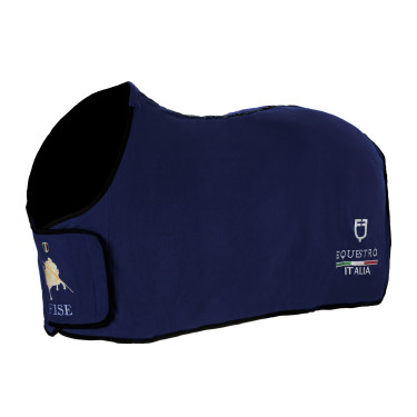 Equestro x FISE fleece deken met voorsluiting Blauw van Savoye