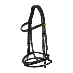 Anatomisch Equestro hoofdstel van leer Zwart