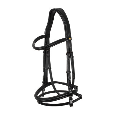 Anatomisch Equestro hoofdstel van leer Zwart