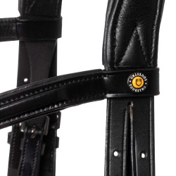 Anatomisch Equestro hoofdstel van leer Zwart