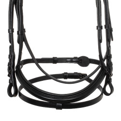 Anatomisch Equestro hoofdstel van leer Zwart