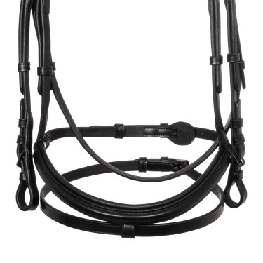 Anatomisch Equestro hoofdstel van leer Zwart