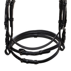 Anatomisch Equestro hoofdstel van leer Zwart