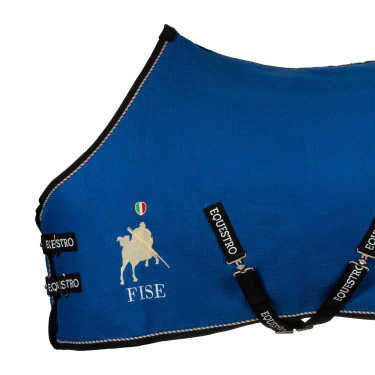 Equestro x FISE staldeken in wafelstof Blauw van Savoye Equestro x FISE staldeken in wafelstof Blauw van Savoye