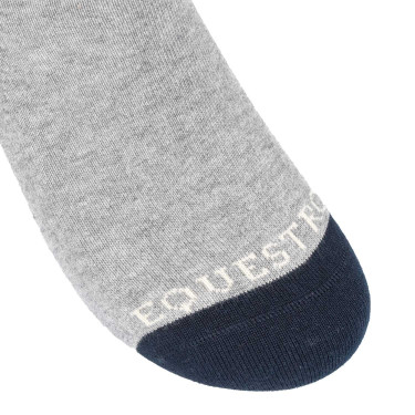 Unisex Equestro College sokken van technische stof Gemêleerd grijs / navy blazer / antiek wit