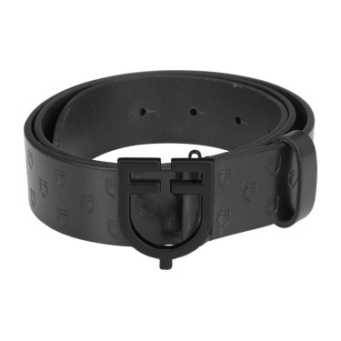 Equestro leren riem paardrijden – zwart met logogesp