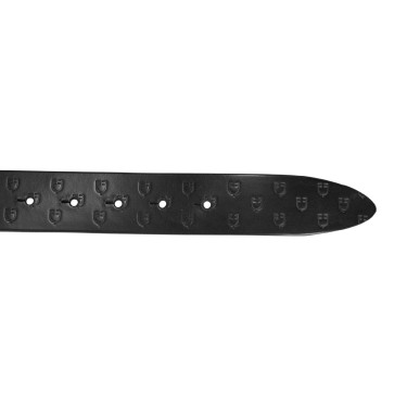 Equestro leren riem paardrijden – zwart met logogesp