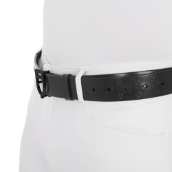 Equestro leren riem paardrijden – zwart met logogesp
