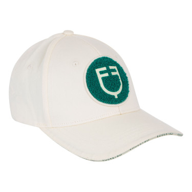 Baseballpet Equestro logo op badstof patch Antiek wit / ultramarijngroen