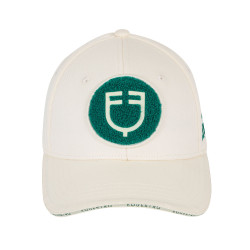 Baseballpet Equestro logo op badstof patch Antiek wit / ultramarijngroen