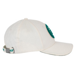 Baseballpet Equestro logo op badstof patch Antiek wit / ultramarijngroen