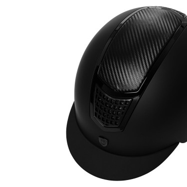 Paardrijhelm Equestro unisex met carbon en glansrand
