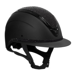 Dameshelm Equestro Apocalypse mat schalen met strass EN 1384-2023 Zwart / zwart
