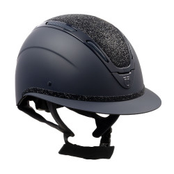 Dameshelm Equestro Apocalypse mat schalen met strass EN 1384-2023 Zwart / gunmetal Grijs