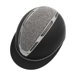 Dameshelm Equestro Apocalypse mat schalen met strass EN 1384-2023 Zwart / gunmetal Grijs
