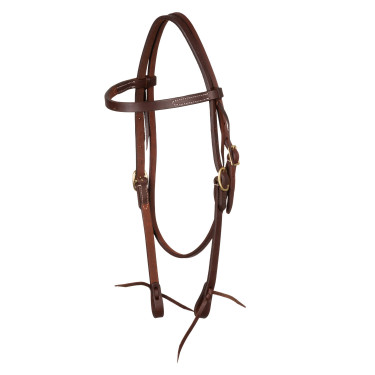 Westernhoofdstel Pool’s Browband Tie Ends Geolied Bruin