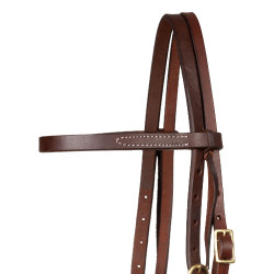 Westernhoofdstel Pool’s Browband Tie Ends Geolied Bruin