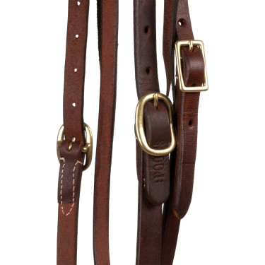 Westernhoofdstel Pool’s Browband Tie Ends Geolied Bruin