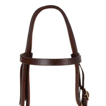 Westernhoofdstel Pool’s Browband Tie Ends Geolied Bruin