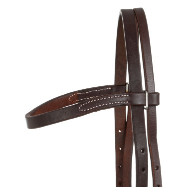 Western hoofdstel Lakota met decoratieve zilveren gespen Geolied Bruin