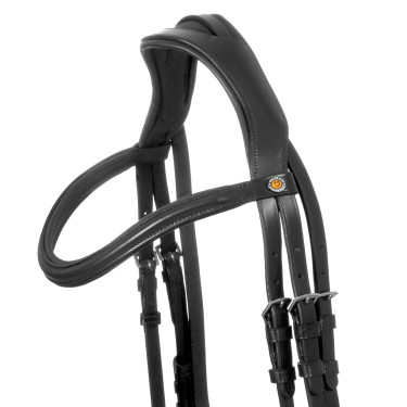 Equestro-hoofdstel met eenvoudige neusriem en brede, gebogen kopstuk Zwart