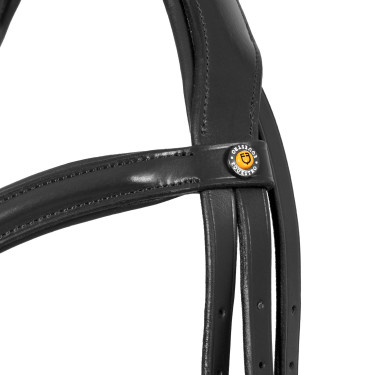 Equestro-hoofdstel met eenvoudige neusriem en brede, gebogen kopstuk Zwart