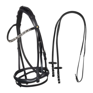 Equestro hoofdstel met anatomische neusriem Zwart
