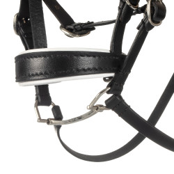 Leren Equestro-hoofdstel met strass voor speelgoedpaard Zwart