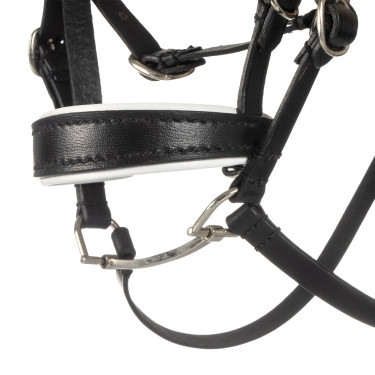 Leren Equestro-hoofdstel met strass voor speelgoedpaard Zwart