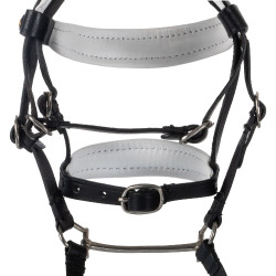 Leren Equestro-hoofdstel met strass voor speelgoedpaard Zwart