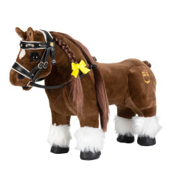 Leren Equestro-hoofdstel met strass voor speelgoedpaard Zwart