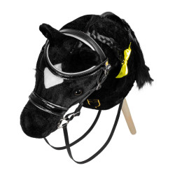 Glanzend leren hoofdstel voor hobby horse Equestro Zwart