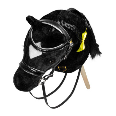 Glanzend leren hoofdstel voor hobby horse Equestro Zwart
