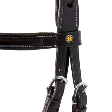Springhoofdstel Equestro Engels leer Donkerbruin Springhoofdstel Equestro Engels leer Donkerbruin