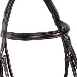Springhoofdstel Equestro Engels leer Donkerbruin Springhoofdstel Equestro Engels leer Donkerbruin