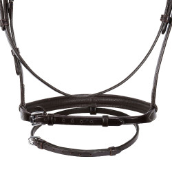 Springhoofdstel Equestro Engels leer Donkerbruin Springhoofdstel Equestro Engels leer Donkerbruin