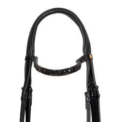 Equestro Elegant dressuurhoofdstel van leer Zwart