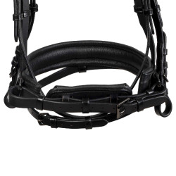 Equestro Elegant dressuurhoofdstel van leer Zwart